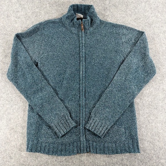 Columbia Sweaters - Columbia Womens Plus 1X Blue Marl Full Zip Mock Neck Knit Sweater Jacket